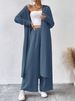 Women's Clothing Autumn Two Piece Suit Long Shirt Style Two Piece Wide Leg Pants Trousers_ecoleips.com