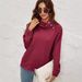 Women's Long-Sleeved Kangaroo Pocket Slit Snap Button Sweatshirt_ecoleips.com