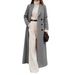 Casual Long Solid Color Warm Woolen Dress Coat Winter Thick Wool Blend Outerwear Dress For Women Daily Wear_ecoleips.com
