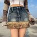 Women's Clothing Fashion Ins Style Furry Edge Washed Denim Retro Short Skirt Personality Street Blasting Hot Girl Skirt For Women_ecoleips.com