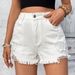 Women's Clothing Ins New Casual High Waist Raw Edge Hole Denim Shorts_ecoleips.com