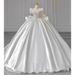 Satin Wedding Dress Square Neck Long Train Perfect for Brides Travel Photography Court Style And Going out New Spring 2025_ecoleips.com