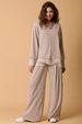 Women’s Striped Long-Sleeve Pantsuit Set – Casual Two-Piece Outfit (S-XXL, Black/Khaki Stripe)_ecoleips.com