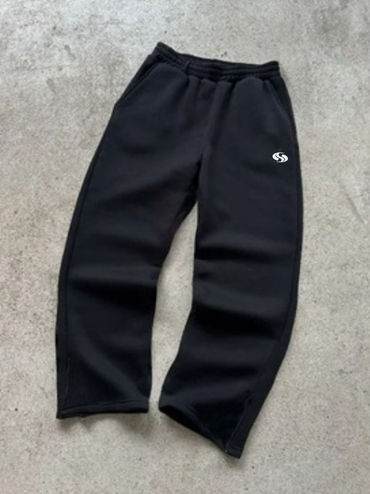 Unisex Embroidered Joggers, High-Street Hip-Hop Sweatpants, Streetwear Casual Pants With Zipper Details-1_ecoleips.com