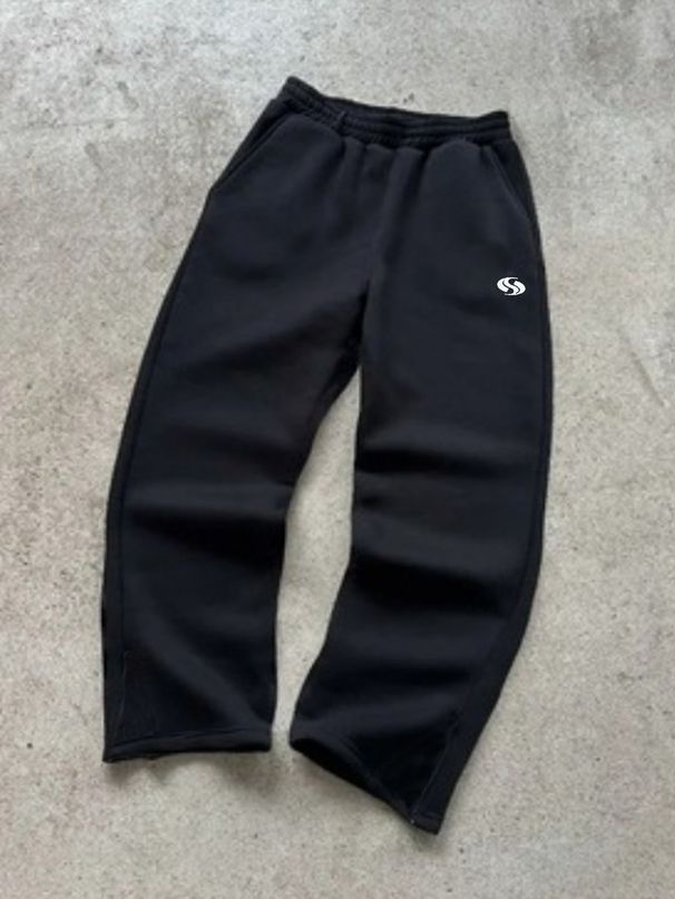 Unisex Embroidered Joggers, High-Street Hip-Hop Sweatpants, Streetwear Casual Pants With Zipper Details-1_ecoleips.com
