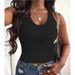 Women's Clothing Plus Size Camisole Sports Vest Top Women's Stretchy Racerback Tank Top - Breathable Workout & Casual Wear - Black, White, Orange_ecoleips.com