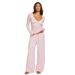 Women's Autumn Solid Color Casual Basic Long Sleeved Top with Snap Buttons And Drawstring Trousers Set European And American Style_ecoleips.com