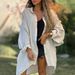 Women's Clothing Dress Cotton Linen Shirt Long Dress Fashion Casual Long Sleeve Cardigan Dress_ecoleips.com