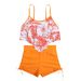 Women's Clothing Printed Multi Color Large Lotus Leaf Bra Drawstring Boxers_ecoleips.com