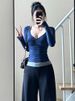 Women Fashion Deep V Neck Tops Long Sleeve T Shirt Autumn Female Sexy Low Cut Solid Slim Fit T-shirts Aesthetic Clothes_ecoleips.com