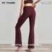 Women's Clothing High Waist Flared Yoga Pants Slim Waist Fitness Sports Autumn Naked Feel Garment_ecoleips.com