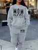 Women's Autumn And Winter Hip-hop Casual Street Letter Printed Round Neck Sports Shirt+sports Pants Warm Suit-647_ecoleips.com