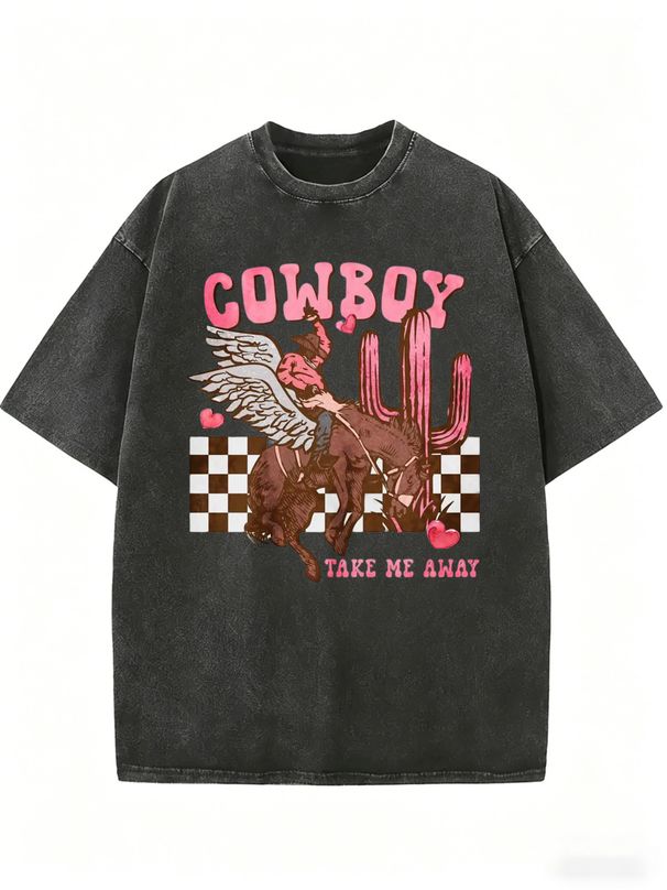 Women's Denim T-shirt, Loose Fit, Made Of High-quality Fabric, Suitable For Everyday Casual Wear, With A Retro Western Style And Modern Street Style._ecoleips.com