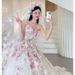 Strapless Sweetheart Neckline Wedding Dress With 3D Floral Appliques, Light Pink Princess Gown For Petite Brides_ecoleips.com