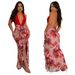 Women's Clothing Fashion Women's Clothing Sexy Deep V Halter Neck Slim Print Dress_ecoleips.com