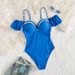 Women's Clothing New Hard Pack Solid Color Ruffles Sexy One Piece Swimsuit_ecoleips.com