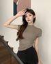 Korean Fashion Basic Crop Top Lady Short Sleeve Crewneck Skinny T-shirt Summer Tee For Women Vintage Top Harajuku Y2k Streetwear_ecoleips.com