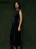 Lautaro Spring Summer Long Luxury Elegant Fitted Sleeveless Soft Velvet Dresses For Women High Waist Luxury Designer Clothes_ecoleips.com