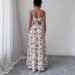 Elegant Floral Print Sundress For Women High-End Long Dress European American Style Summer Cross-Border Trade_ecoleips.com