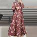 In Stock Cross-Border New Printed Middle Eastern Muslim Malay Full Sleeve Round Neck Robe Long Dress Factory Wholesale_ecoleips.com