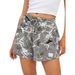 Women's Digital 3D Printed Drawstring Shorts European American Style Casual Elastic Waist Fashion Loose Fit Bottoms_ecoleips.com