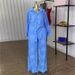 Women's Clothing Lapel Patch Pocket Long-sleeved Shirt High-waisted Straight-leg Pants Set_ecoleips.com