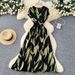 Korean Style Sleeveless Printed Dress for Women High Waisted A-Line Long Skirt Commuter Style Light Luxury Design Spring New_ecoleips.com