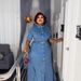 Rhinstone Foil Collar Short Sleeve Denim Dress For Women Tie Waist Long Shirt Dress New Arrival_ecoleips.com