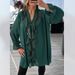 Women's Clothing New V Neck Chiffon Long Sleeved Mid Length Shirt With Sequins For Women_ecoleips.com