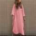 Elegant Solid Color Asymmetrical Maxi Dress With Button Details And Pockets For Women Versatile Solid Colors_ecoleips.com