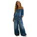Women's Denim Jumpsuit One-Shoulder Sexy Fashion Spring Autumn Romper With Single Row Buttons_ecoleips.com