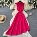 Women's French Style Light Luxury Sleeveless Knitted Long Dress Irregular Slimming Elegant a Line Skirt for Summer Retro Commuting_ecoleips.com