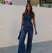 Women's Clothing Sleeveless Vest Fashion Wide Leg Denim Suit_ecoleips.com