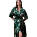Cross-border Printed Nightgown For Women, Summer Sexy Ice Mid-sleeve Plus-size Bathrobe, Silk Bridal Robe, Manufacturer_ecoleips.com