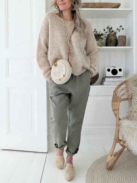 Women’s Clothing New solid color casual elastic high waist straight trousers for women_ecoleips.com