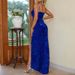 European And American Sexy V-Neck Strap Light Cro-Border Betelling Hot Girl Hollow High Slit Sequin Long_ecoleips.com