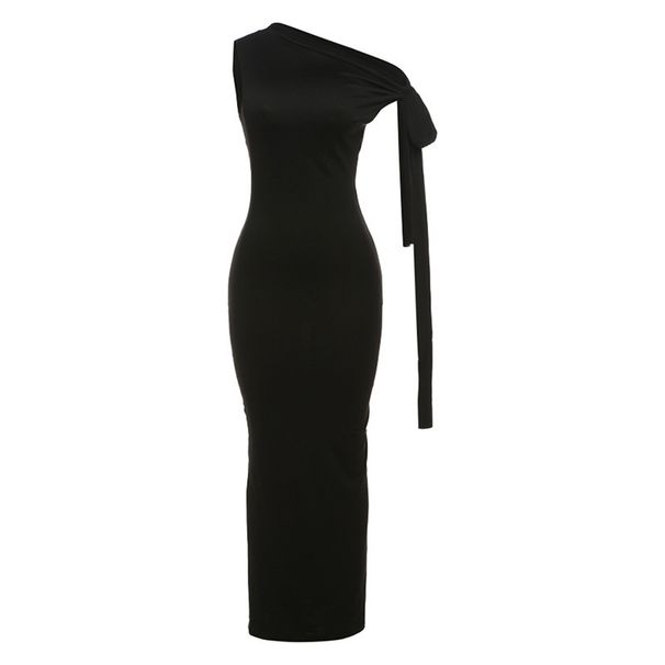 European And American 2024 Spring/Summer New Women's Casual Sexy Solid Color One-Shoulder Comfortable Slim Fit_ecoleips.com