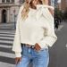 Women's Clothing Off-Shoulder Bow Tie Lantern Sleeve Knit Sweater - Elegant & Casual Pullover With Flowy Fit_ecoleips.com