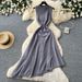 Women's French Style Light Luxury Sleeveless Knitted Long Dress Irregular Slimming Elegant a Line Skirt for Summer Retro Commuting_ecoleips.com