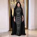 Fashion Women's Elegant Rhinestone Bubble Dress Women's Clothing_ecoleips.com