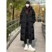 "Extra-Long Winter Coat For Women – Detachable Hood Knee-Length Puffer Jacket (Black, S-XXL)"_ecoleips.com