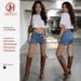 Women's High Waist Denim Shorts With Multiple Pockets - Retro Vintage Stretch Fit For Casual & Streetwear (Dark Blue, S/M/L/Xl)_ecoleips.com
