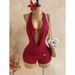Women's Clothing Women's Casual Bohemian Halter Neck Backless Jumpsuit Metallic Beaded Textured Style Vacation Romper_ecoleips.com