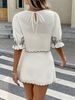 Spring/Summer Women's Fashion Set Simple Versatile Printed Top With Unique Lace Trim Elegant Clothing_ecoleips.com