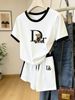 Women's Clothing Short Sleeved Pants Printing Casual Two Piece Suit_ecoleips.com