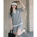 Women's Ice Silk Ribbed Sportswear Set T-Shirt And Shorts Trendy Summer Two Piece Cross Border European Style_ecoleips.com