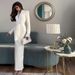 Women's Clothing Women's Elegant Long Sleeve Dress Style Solid Color Lapel Slim Fit Zipper Waist Tie Autumn_ecoleips.com