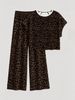 Women's Leopard Print Two-Piece Set Short Sleeve Wide Leg Pants Casual Summer Home Wear Loose Comfortable Fashionable Trendy_ecoleips.com