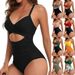 Women's One Piece Swimsuit Sexy Hollow Backless Tight Fit Strappy Export Design_ecoleips.com