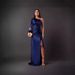 Women's Clothing Oblique Collar Raglan Sleeves Pleated Waist Slit Sexy Long Skirt_ecoleips.com